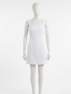 Tory Burch White Square-Neck Mini Dress With Pockets Size 10